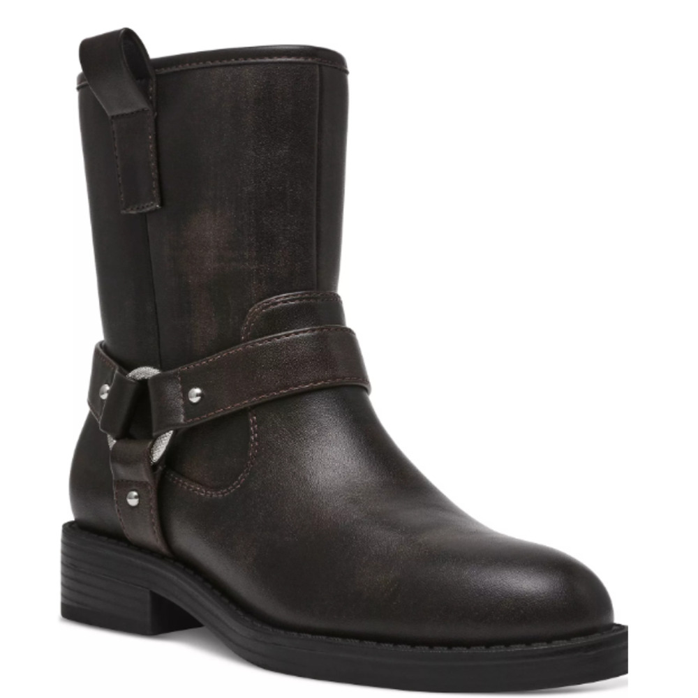 NEW DV Dolce Vita Women's Poca Harness-Strap Moto Booties Dusk Size 6.5